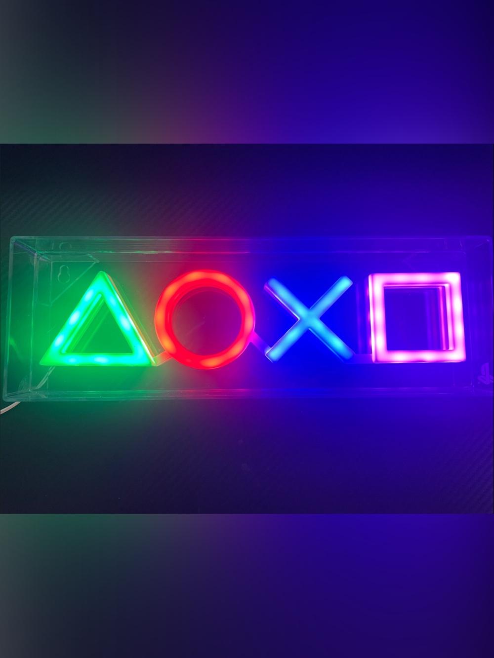 Sony Neon Controller Symbol LED Sign in Green, Red, Blue, Purple USB plug in.